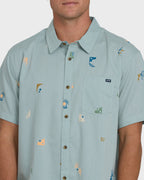 Sundays Mini Short Sleeve Woven Shirt - Blue Fog