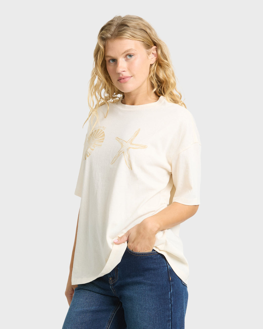 In Front Of Me Short Sleeve Knit T-Shirt - White Cap