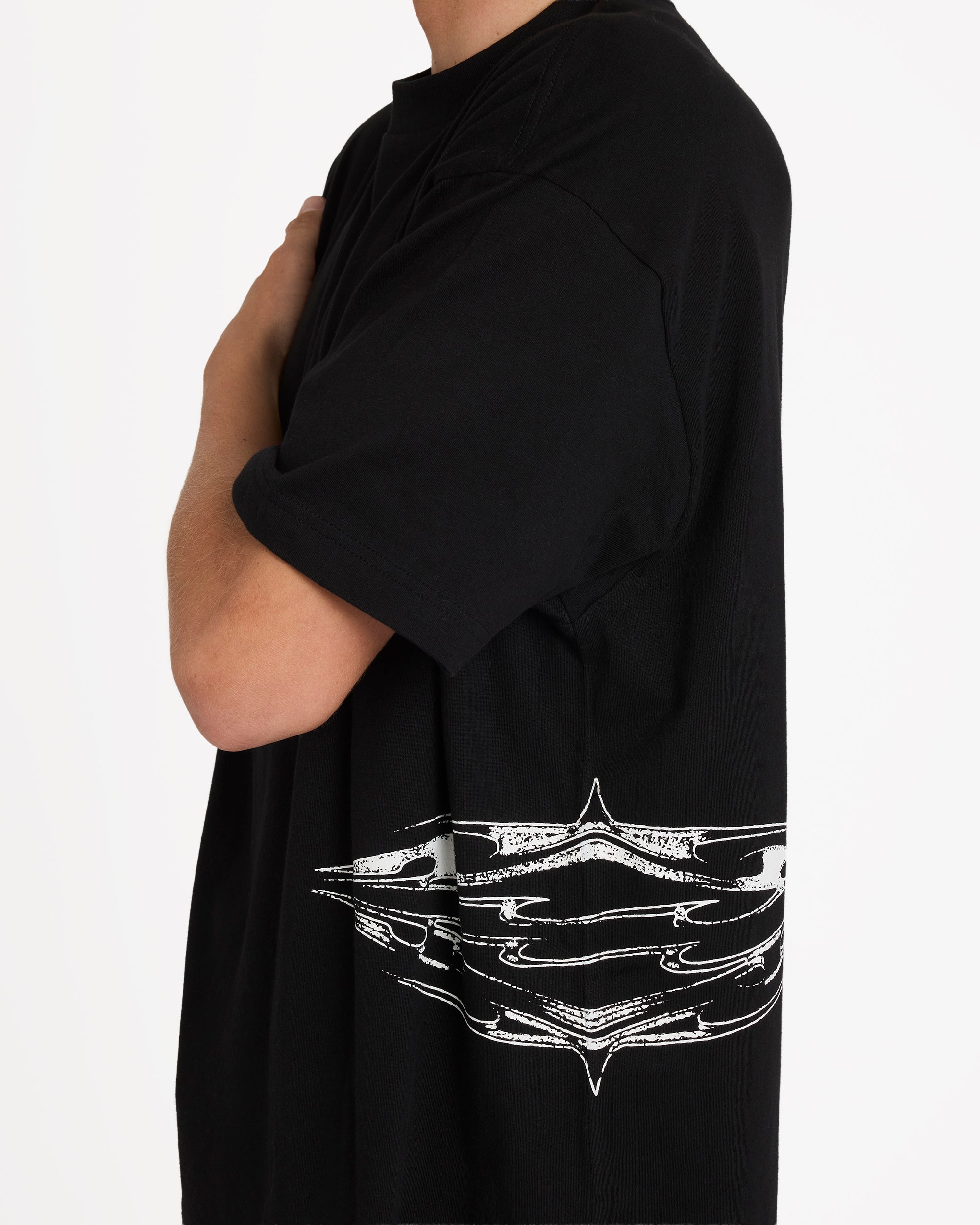 Chrome Diamond Short Sleeve Knit T-Shirt - Black